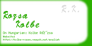 rozsa kolbe business card